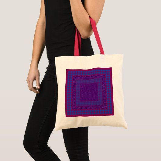 Chique Paarse en blauwe Canvas tas, Cheques, Ogees Tote Bag (Voorkant (product))