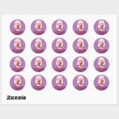 Chique paarse en classy vrouw ronde sticker (Vel)