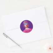 Chique paarse en classy vrouw ronde sticker (Envelop)