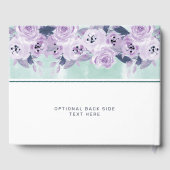 Chique paarse en turquoise bloemrijke rand baby sh gastenboek (Achterkant)