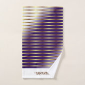 Chique Paarse en witte gradiënt gouden strepen Bad Handdoek (Handdoek)