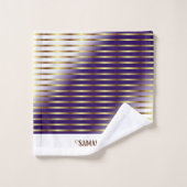 Chique Paarse en witte gradiënt gouden strepen Bad Handdoek (Wasdoekje)
