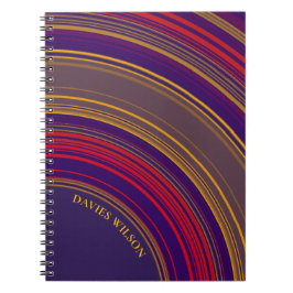 Chique paarse geometrisch patroon monogram naam notitieboek