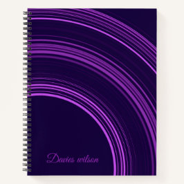 Chique paarse geometrisch patroon monogram naam notitieboek