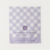 Chique Paarse Geruite Bakkerij Logo Evenementen Ta Wandkleed (Voorkant)