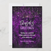 Chique paarse glitter kerstverlichting nieuw jaar (Voorkant)