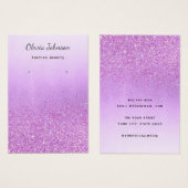 Chique Paarse glitter sieraden oorbel display kaar Visitekaartje (Voorkant /achterkant)