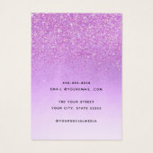 Chique Paarse glitter sieraden oorbel display kaar Visitekaartje (Achterkant)