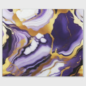 Chique  paarse gouden Faux Marble Cadeaupapier (Vlak)