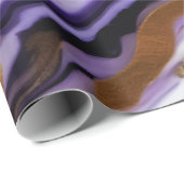 Chique  paarse gouden Faux Marble Cadeaupapier (Rol Hoek)