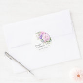 Chique Paarse Lavendel Roze Violet Bloemen Bruilof Ronde Sticker (Envelop)