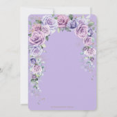 Chique Paarse Lila Lavendel Bloemen Goud Quinceañe Kaart (Achterkant)