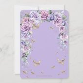 Chique Paarse Lila Lavendel Bloemenboog Quinceañer Kaart (Achterkant)