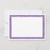 Chique Paarse Nep Glitter Afwerking Uitnodiging Vo (Achterkant)