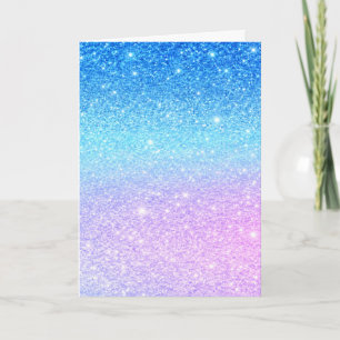 Chique Paarse Ombre Blauwe Glitter Moderne Kaart