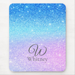 Chique Paarse Ombre Blauwe Glitter Moderne Muismat