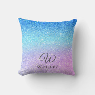 Chique paarse ombre blauwe glitters modern kussen