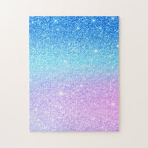 Chique Paarse Ombre Blauwe Glitters Modern