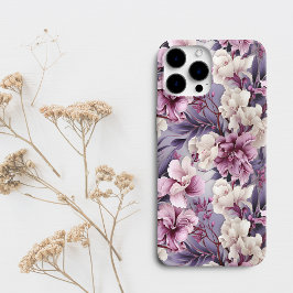 Chique Paarse Orchidee Floral Case-Mate iPhone 14 Pro Max Hoesje