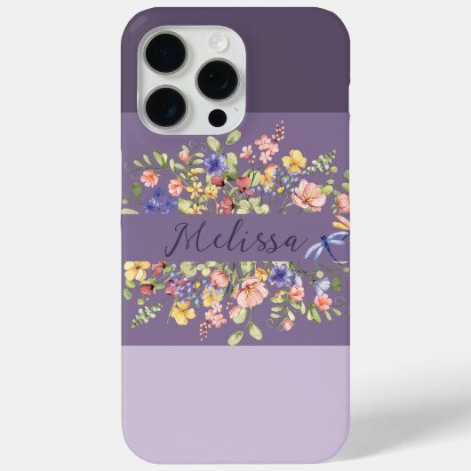 Chique Paarse palet bloeit wilde bloemen Case-Mate iPhone Case (Achterkant)