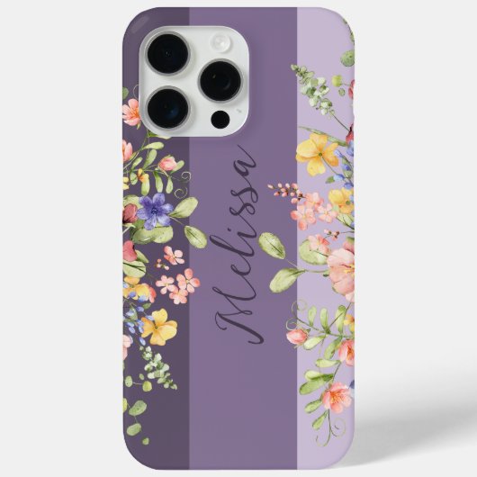 Chique Paarse palet bloeit wilde bloemen Case-Mate iPhone Case (Achterkant)