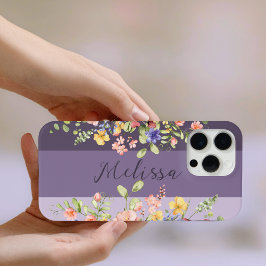 Chique Paarse palet bloeit wilde bloemen iPhone 15 Pro Max Hoesje