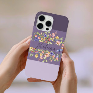 Chique Paarse palet bloeit wilde bloemen iPhone 15 Pro Max Hoesje