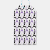 Chique Paarse Paris Eiffeltoren Party Gift Labels Cadeaulabel (Achterkant)