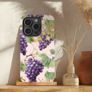 Chique Paarse, pastelroze en gouden druivenwijn iPhone 15 Case