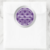 Chique Paarse Product Verpakkingslabels Zilver Lij Ronde Sticker (Tas)