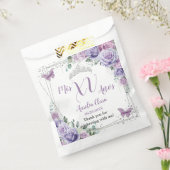 Chique Paarse Sering Bloemige Vlinders Quinceañera Bedankzakje (Gezegeld)