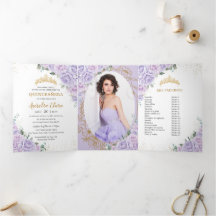 Chique paarse seringen rozen bloemige Quinceañera-