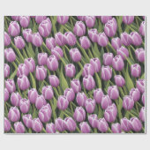 Chique Paarse tulp groen tuin Cadeaupapier (Vlak)
