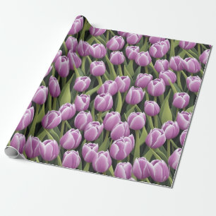Chique Paarse tulp groen tuin Cadeaupapier