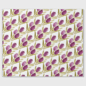 Chique Paarse Tulp Waterverf Cadeaupapier (Vlak)