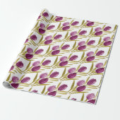 Chique Paarse Tulp Waterverf Cadeaupapier (Uitgerold)