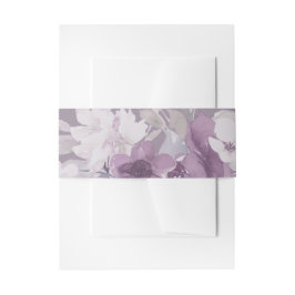 Chique Paarse Waterverf bloemenbruiloft Uitnodigingen Wikkel