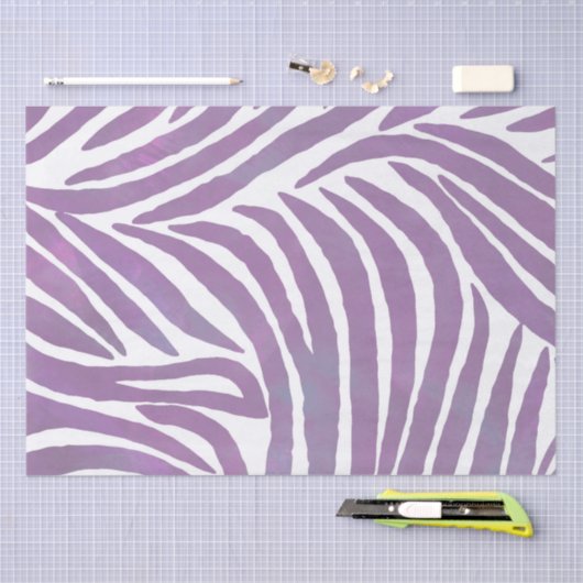 Chique Paarse Zebra Stripes Tissuepapier (Craft)