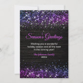 Chique paarse zwarte glitter Kerst nieuwjaar (Voorkant)