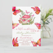 Chique paddenstoelen vlinder gestippeld Baby showe Kaart (Staand voorkant)