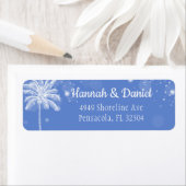 Chique palmboom bij nacht retour adres etiket (Insitu)