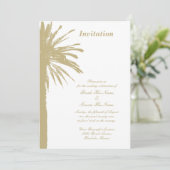 Chique palmboom strand bruiloft uitnodigingen (Staand voorkant)
