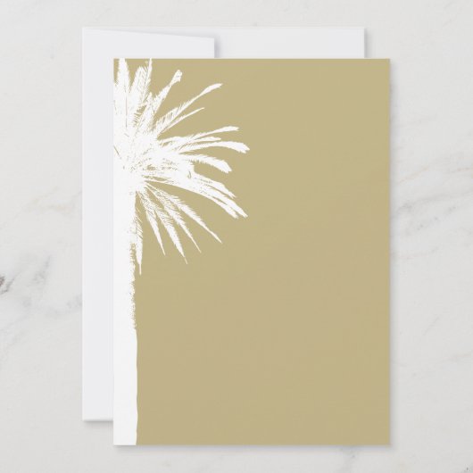 Chique palmboom strand bruiloft uitnodigingen (Achterkant)