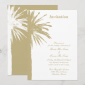 Chique palmboom strand bruiloft uitnodigingen (Voorkant / Achterkant)