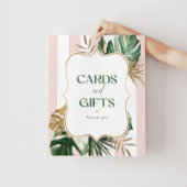 Chique palmroze strepen bruids Kaarten en geschenk Poster