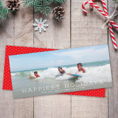 Chique Panoramisch Eenvoudig Minimalistisch 1 Foto Feestdagenkaart