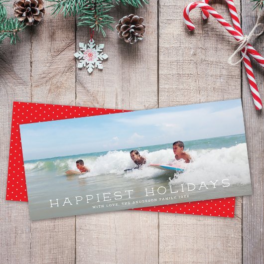 Chique Panoramisch Eenvoudig Minimalistisch 1 Foto Feestdagenkaart