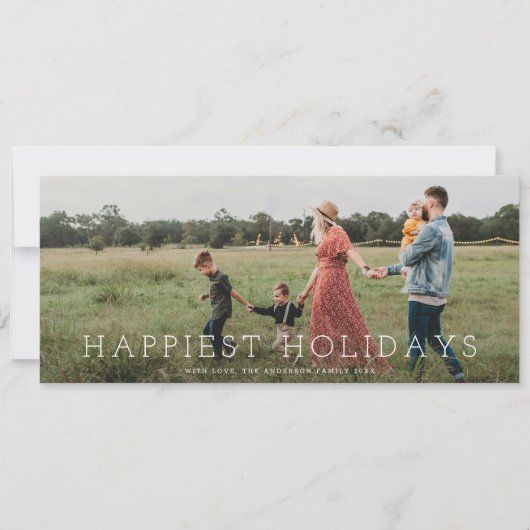 Chique panoramische eenvoudige minimalistische ker feestdagenkaart (Voorkant)