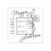 Chique papavers | Aangepaste naam Ex Libris Book B Rubberstempel (Afrduk)