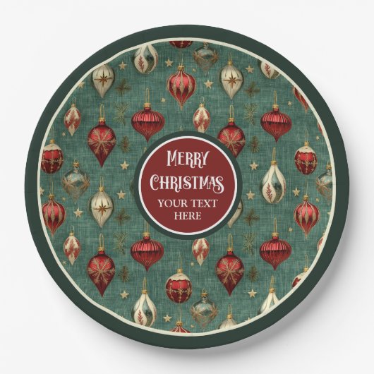 Chique  papier borden in diep cranberry rood papieren bordje (Voorkant)